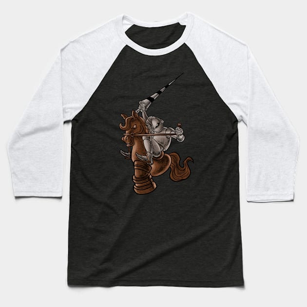 The Enchanted Equestrian: A Majestic Chess Knight Design Baseball T-Shirt by Holymayo Tee